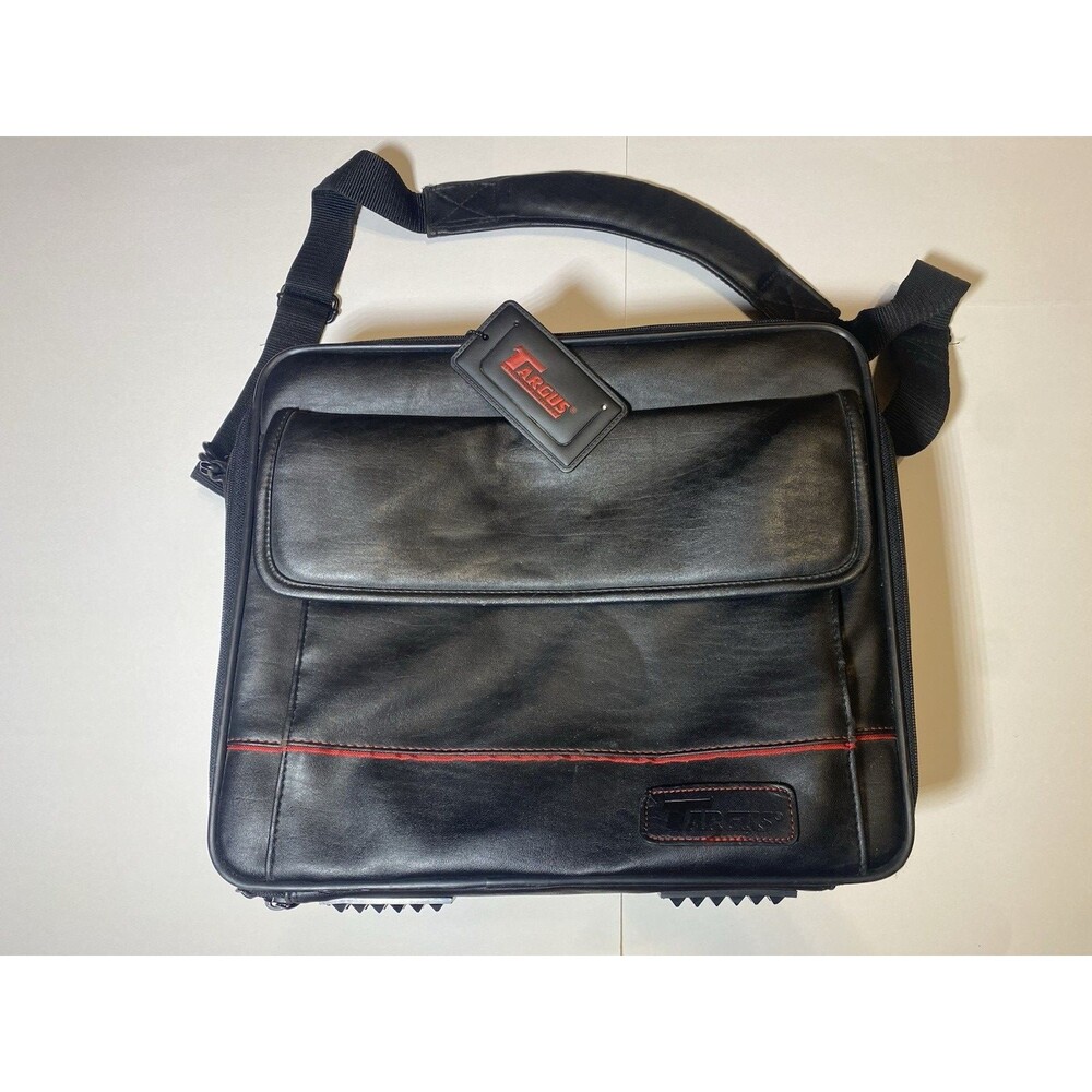 Vintage Targus Laptop Case Bag Black Red Stitch Made in Korea 80s 90s Retro